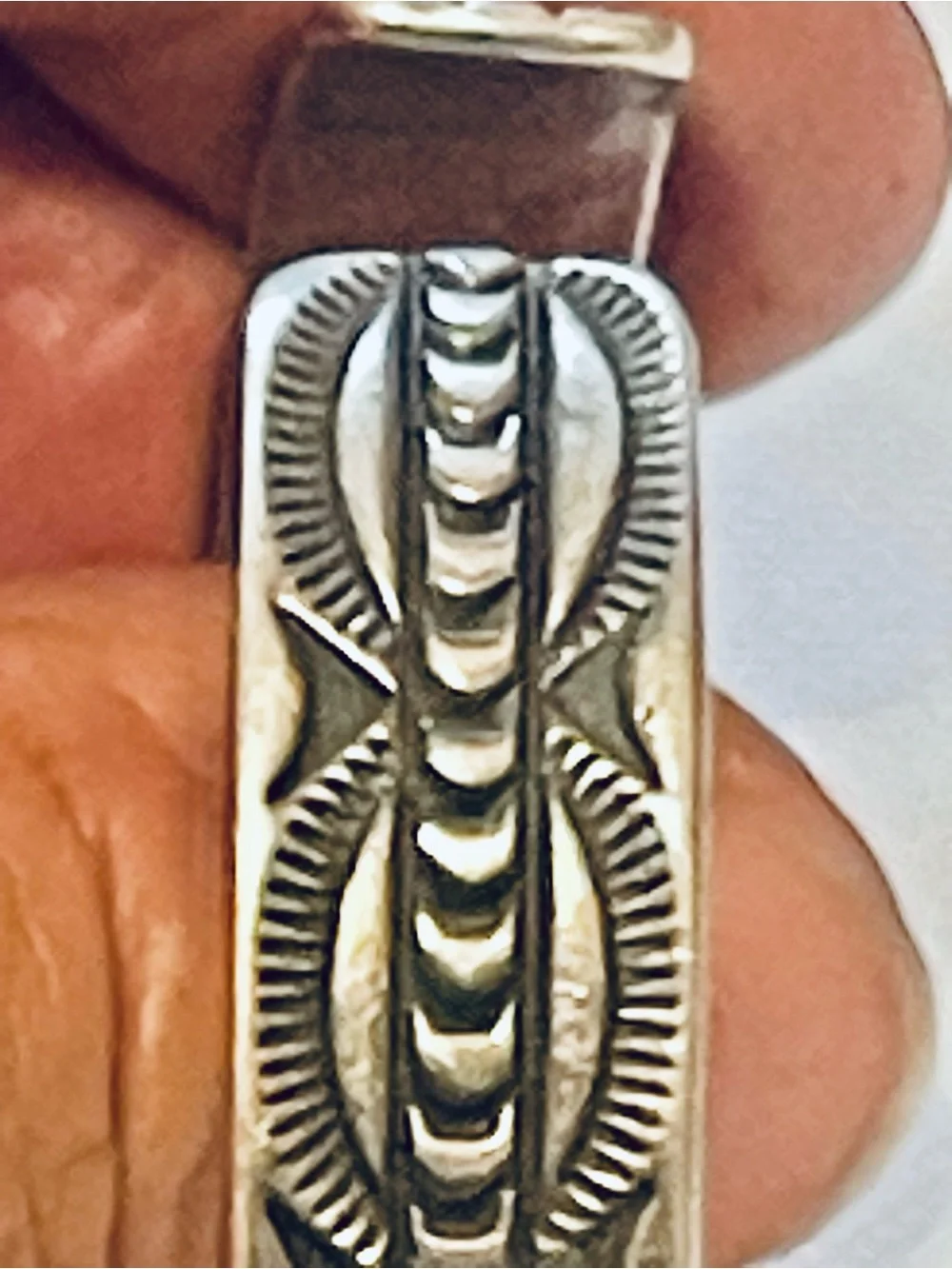 VTG L.A. Willis Navajo Sterling Silver Cuff Bracelet Hand Stamped 20g 6.5